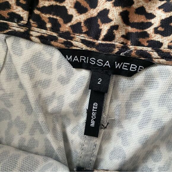Marissa Webb Dixon Leopard Print Structured Paperbag Printed Shorts Size 2 - Picture 6 of 7